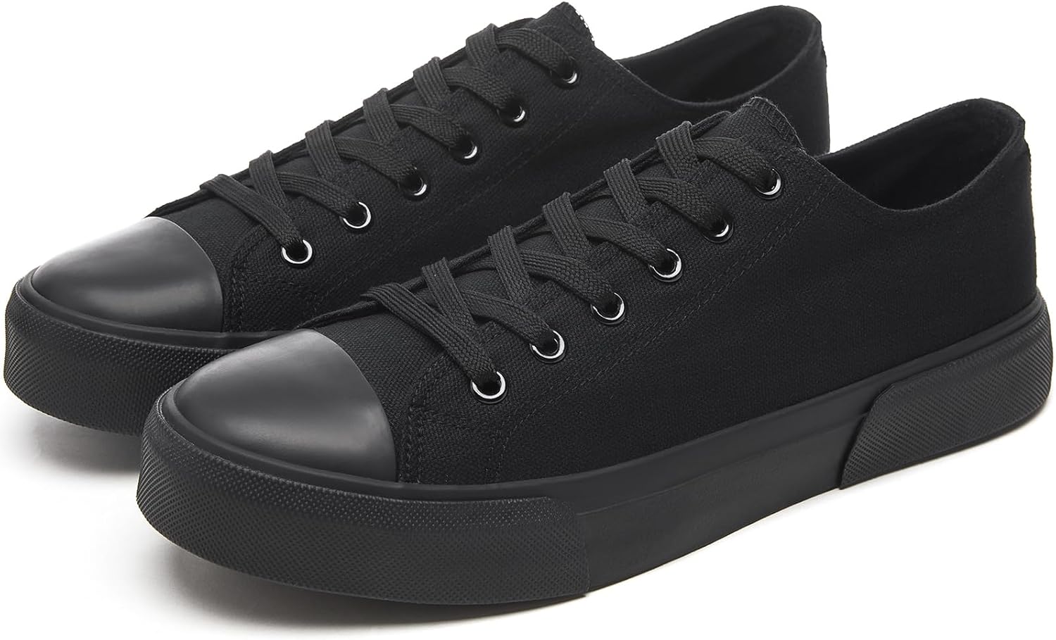 yageyan Men Canvas Low top Shoes Classic Casual Sneakers Black and White Fashion...