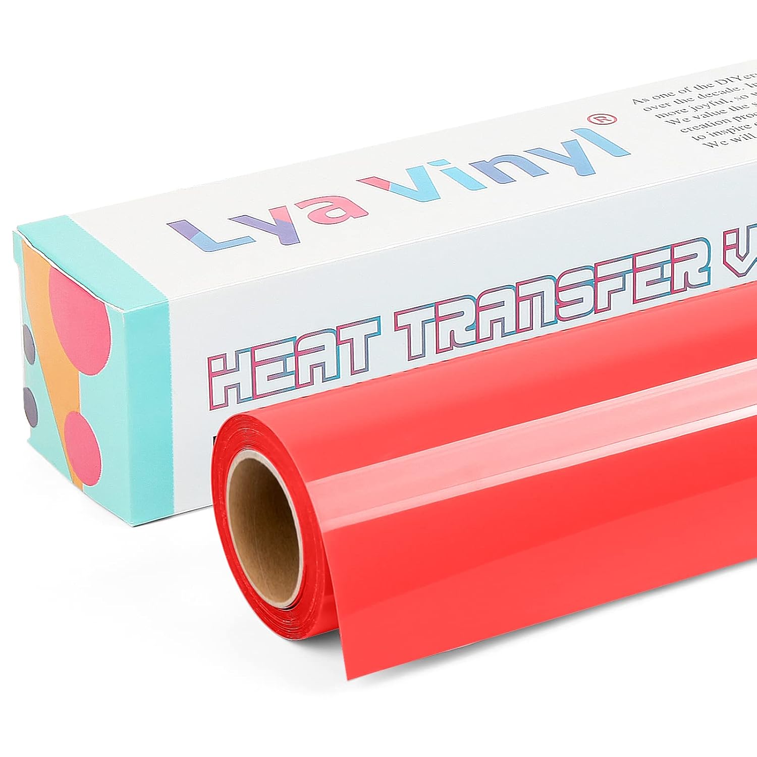 Red Heat Transfer Vinyl - Lya Vinyl 12" x 10ft Red Iron on Vinyl Roll for Cricut...