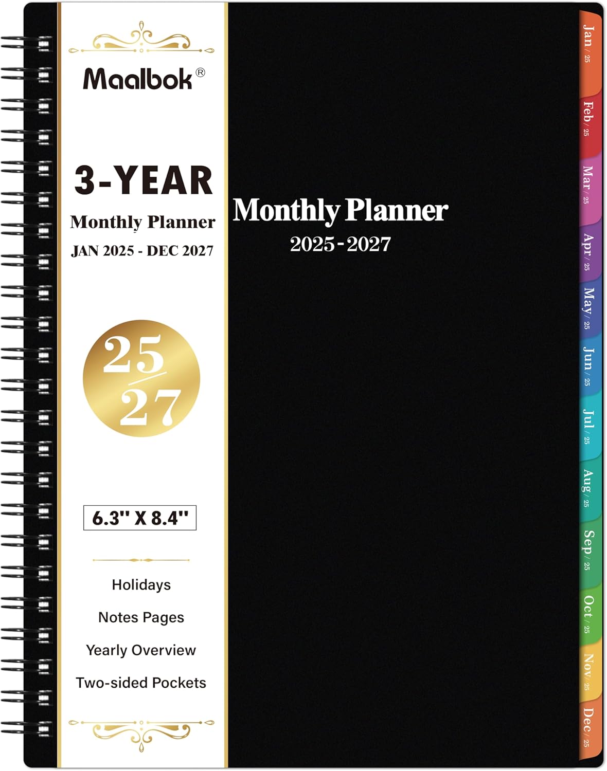 2025-2027 Monthly Planner/Calendar - 3 Year Monthly Planner 2025-2027, Jan 2025...