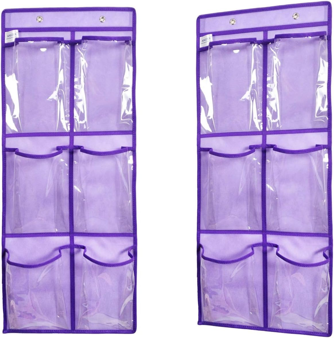 Over The Door Hanging Shoe Organizer Narrow Closet Door Shoe Storage 6 Large Cle...