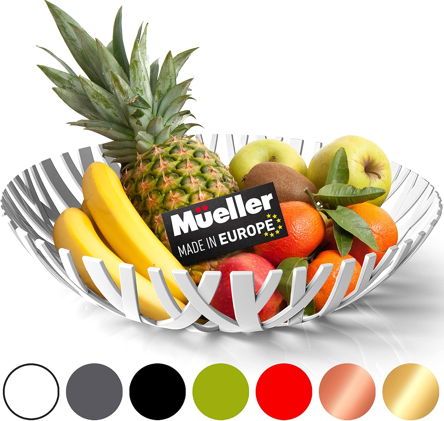 MUELLER Fruit Basket, Modern Fruit Bowl Made in Europe, Decorative Centerpiece B...