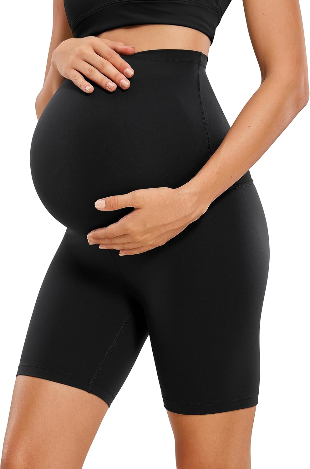 CRZ YOGA Womens Butterluxe Maternity Yoga Shorts 6" - Over The Belly Pregnancy W...