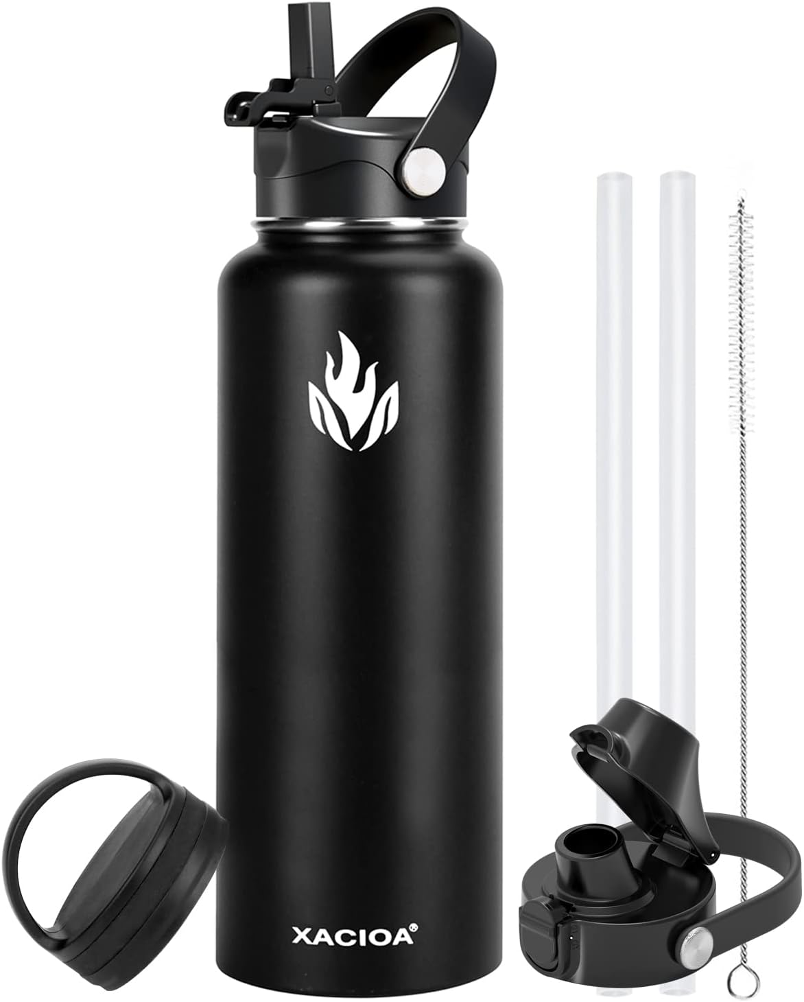 40oz Water Bottle,Vacuum Insulated Stainless Steel Water Flask with Straw Lid Au...