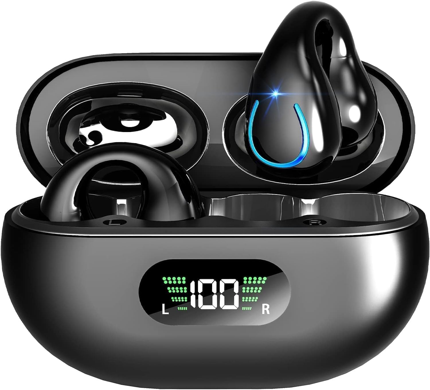 Bone Conduction Headphones Wireless Earbuds - Comfort Open Ear Headphone, Clip O...