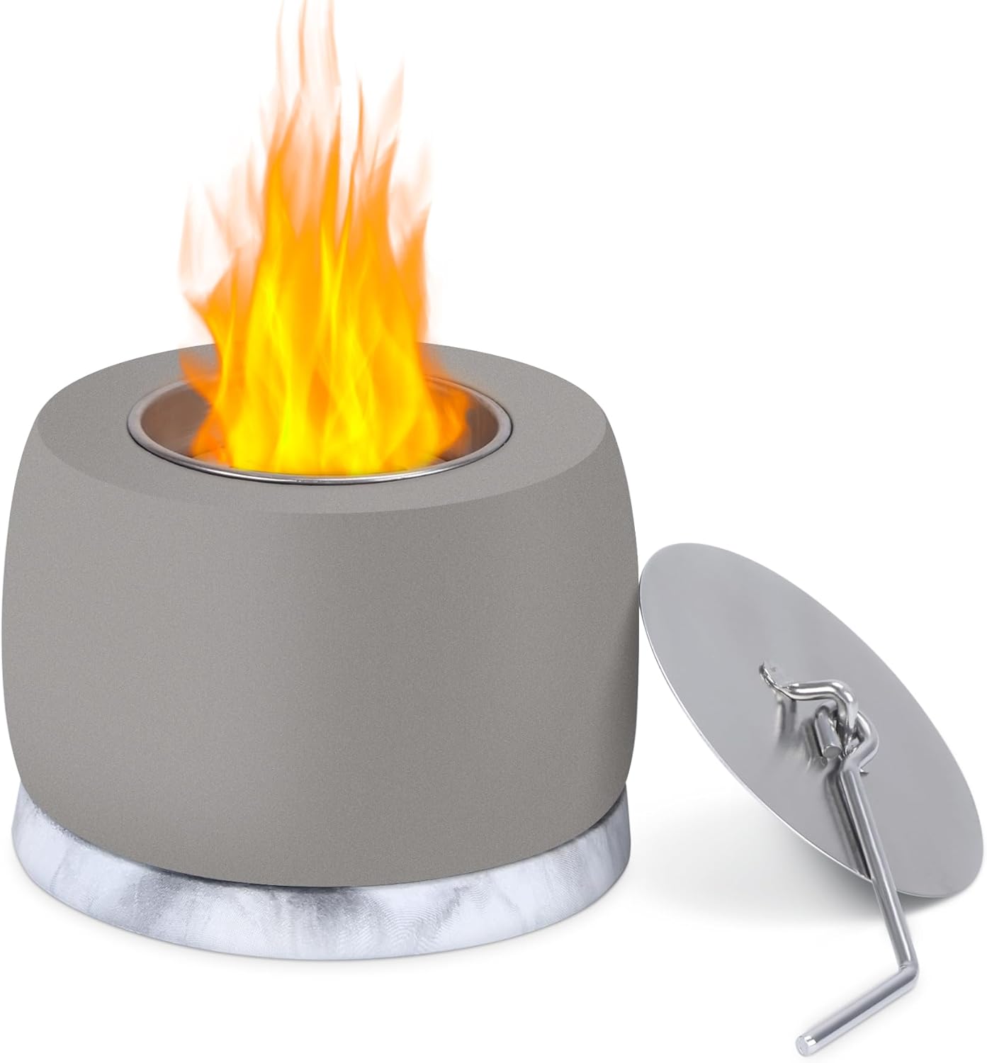 COOLBEBE Fire Pit Tabletop Indoor Table Top Firepit Bowl, Concrete Mini Alcohol...
