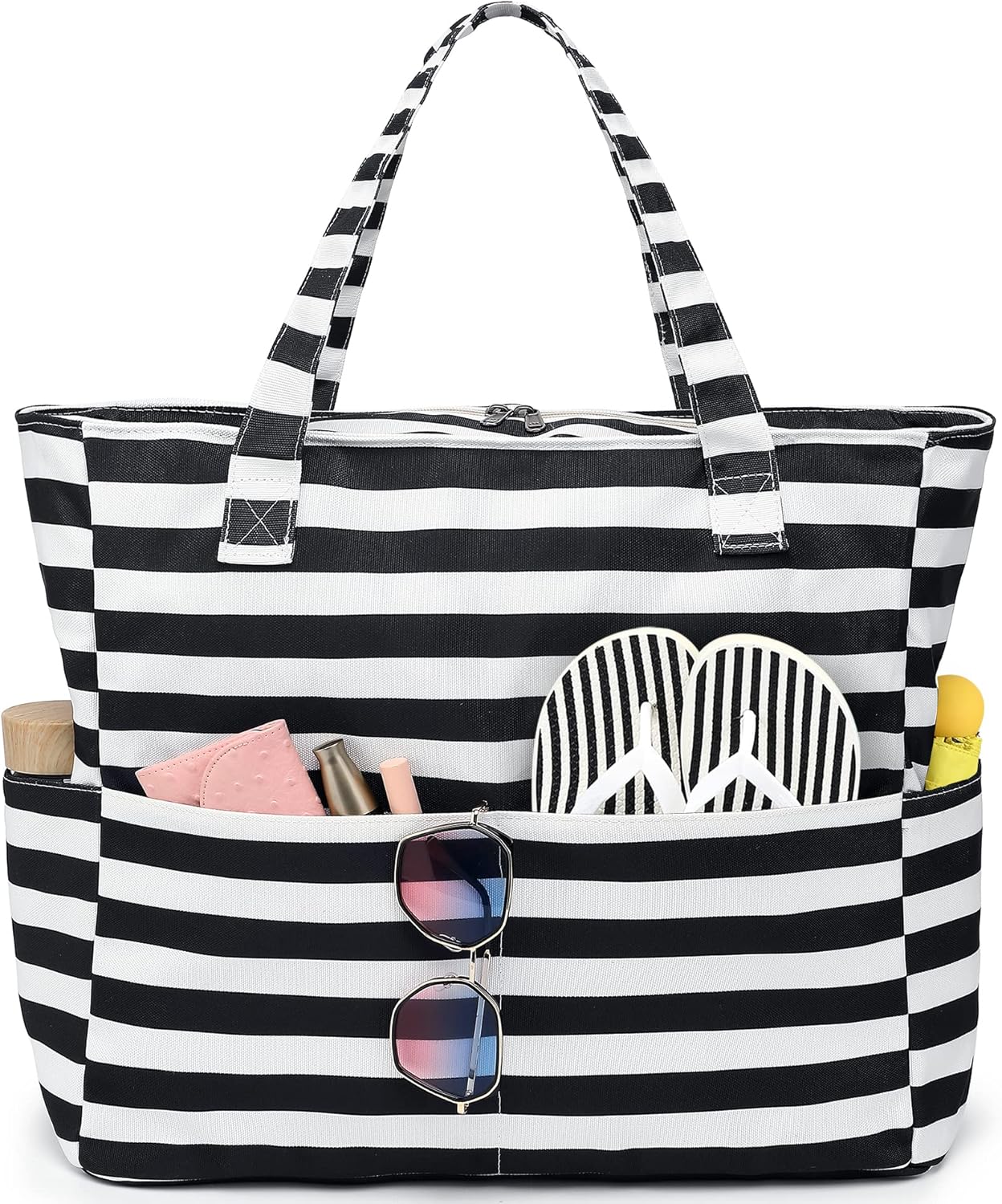 CAMTOP Waterproof Beach Tote Bag for Women Girls with Zipper Foldable Sandproof...