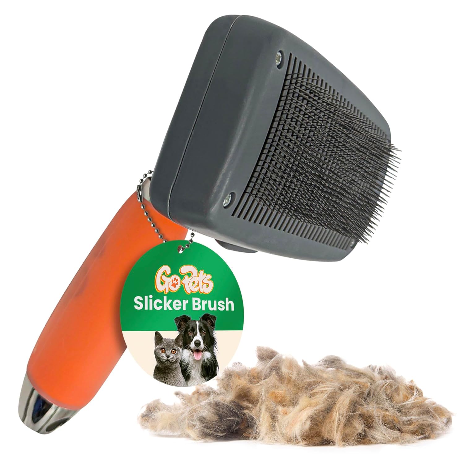 GoPets Self-Cleaning Slicker Brush for Dogs & Cats, Dematting Comb, Dog Brush fo...
