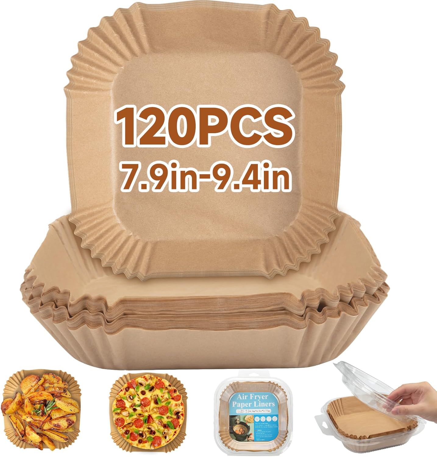 120PCS Air Fryer Liners, HAUSPROFI 7.9 inch Square...