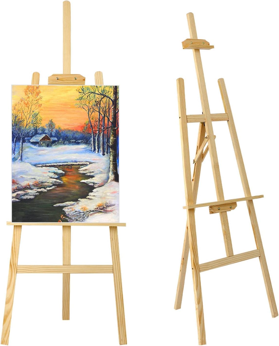 Trintion 2Pcs Easel Stand 1.5M Studio Easel Adjustable Drawing Painting Holder F...
