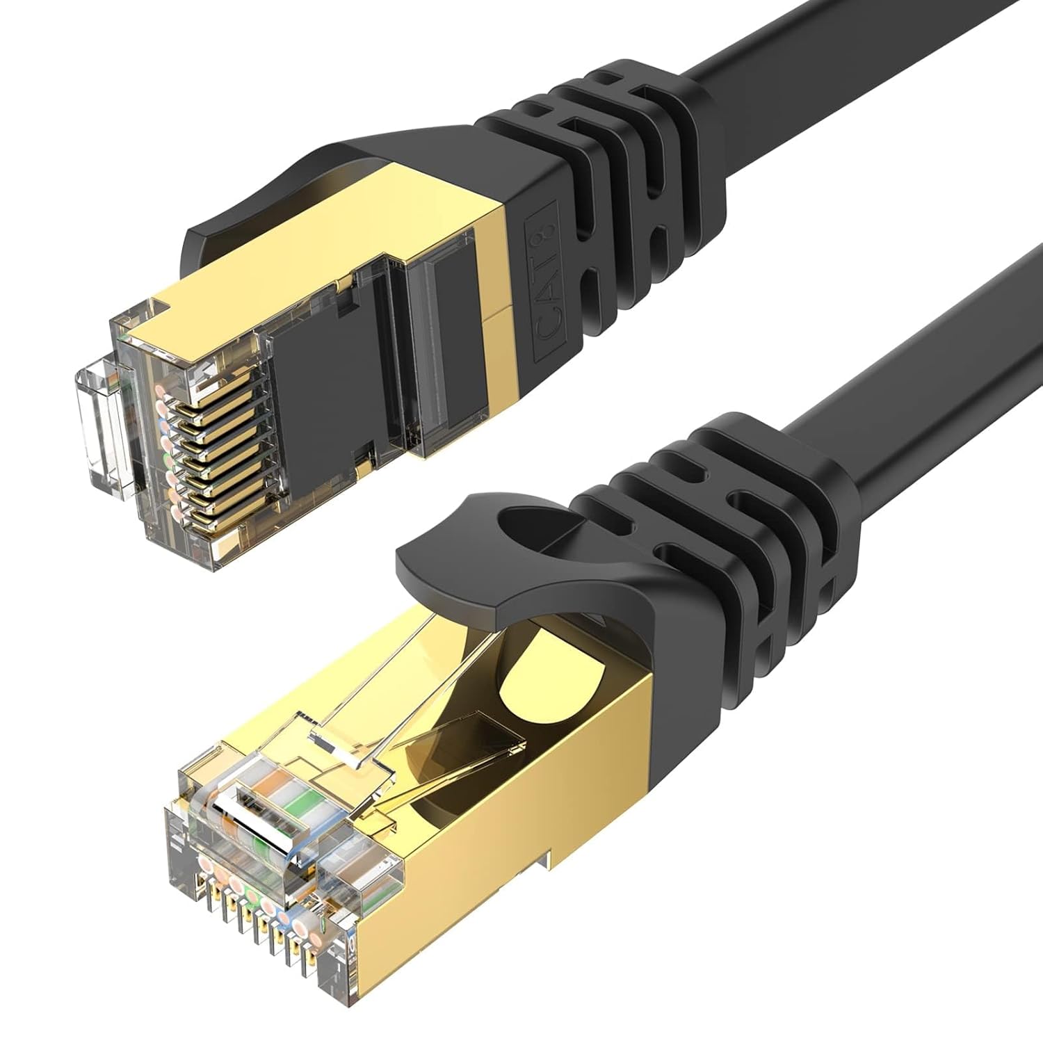 Ercielook CAT8 Ethernet Cable 150 ft High Speed, Shielded Flat Internet Cable wi...