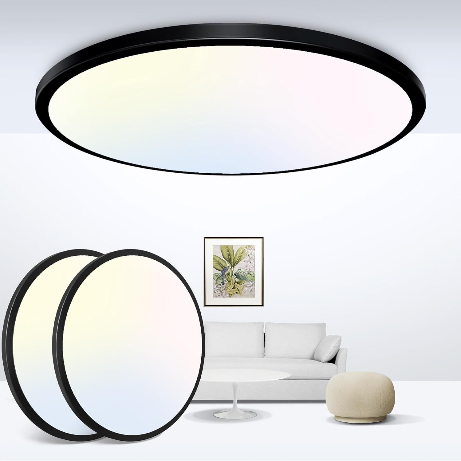 zemty 2 Pack 28W 3200LM LED Ceiling Light, 30cm Bathroom Lights Ceiling 3000K/45...