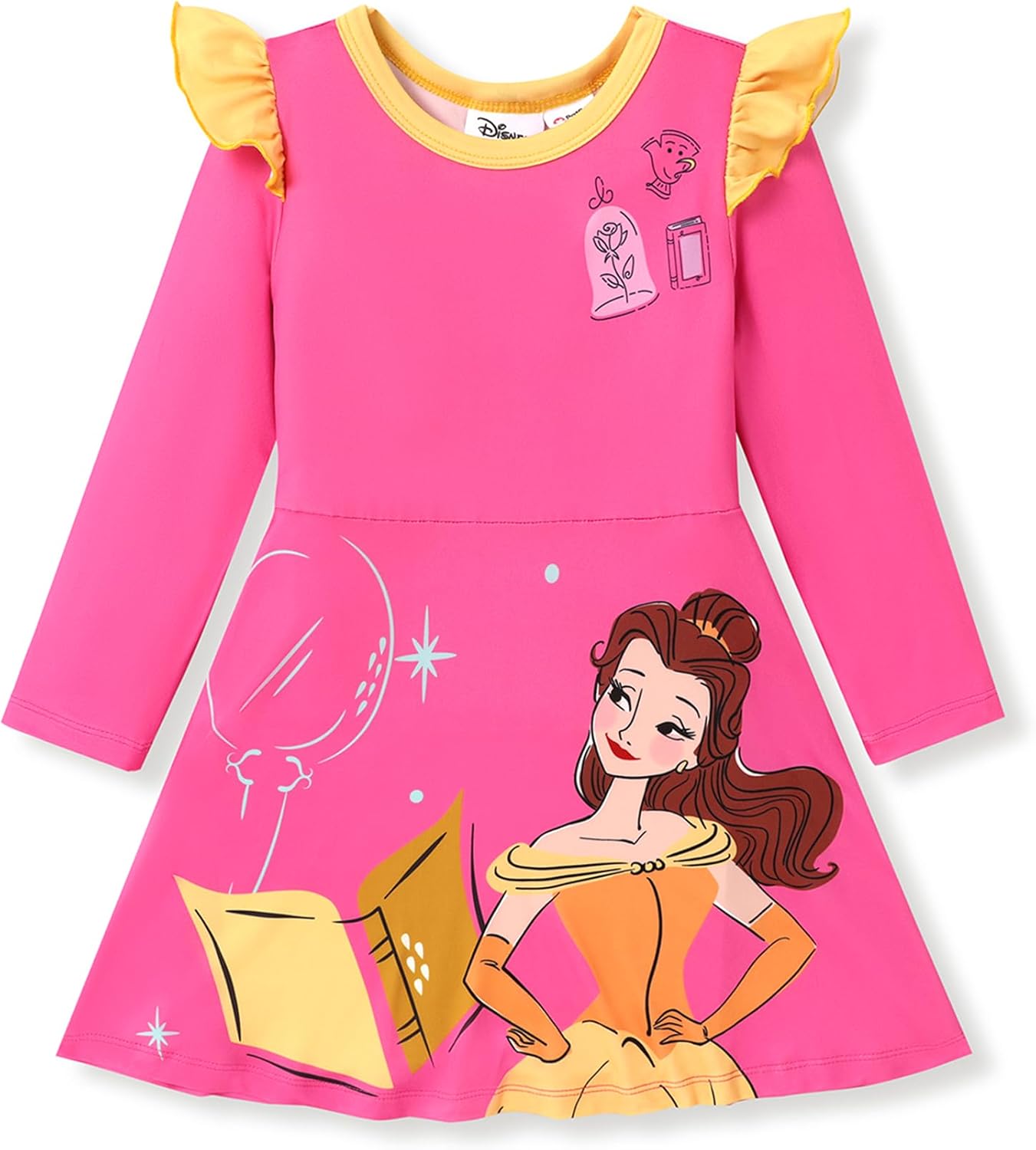 Disney Princess Cinderella Ariel Frozen Elsa Ruffle Sleeve Dress Minnie Mickey M...