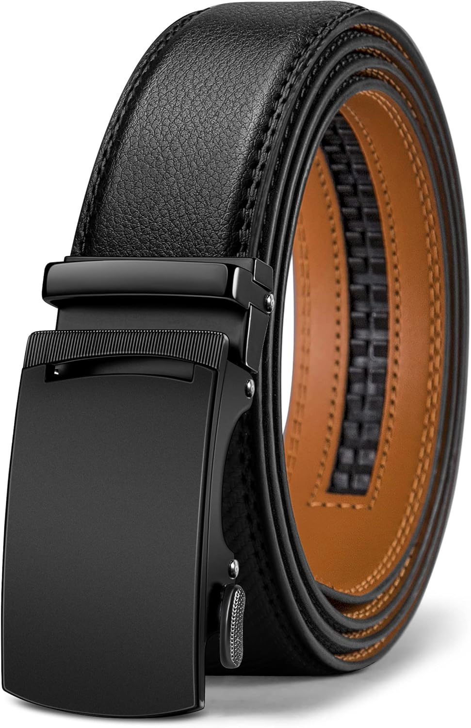 KEMISANT Belt Men, Leather Sliding Ratchet Belt For Mens Dress Pants Suit Oxford...