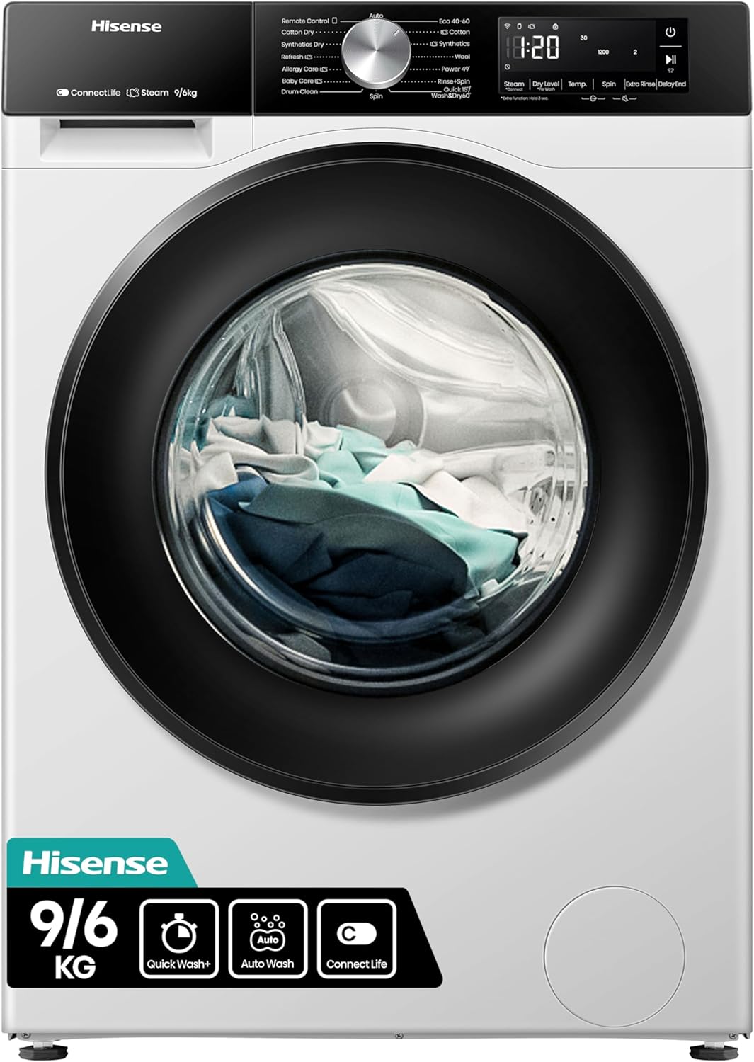 Hisense 3S Series WD3S9043BW3 Wifi Connected 9Kg / 6Kg Washer Dryer with 1400 rp...