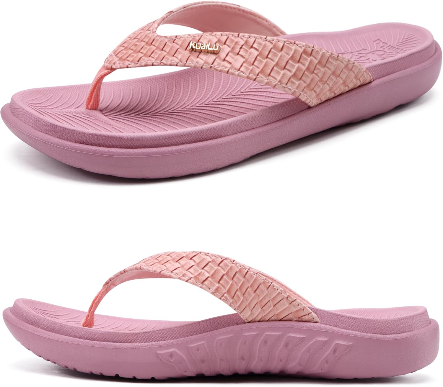 KuaiLu Womens Flip Flops Ladies Yoga Mat Comfortable Walking Thong Sandals with...