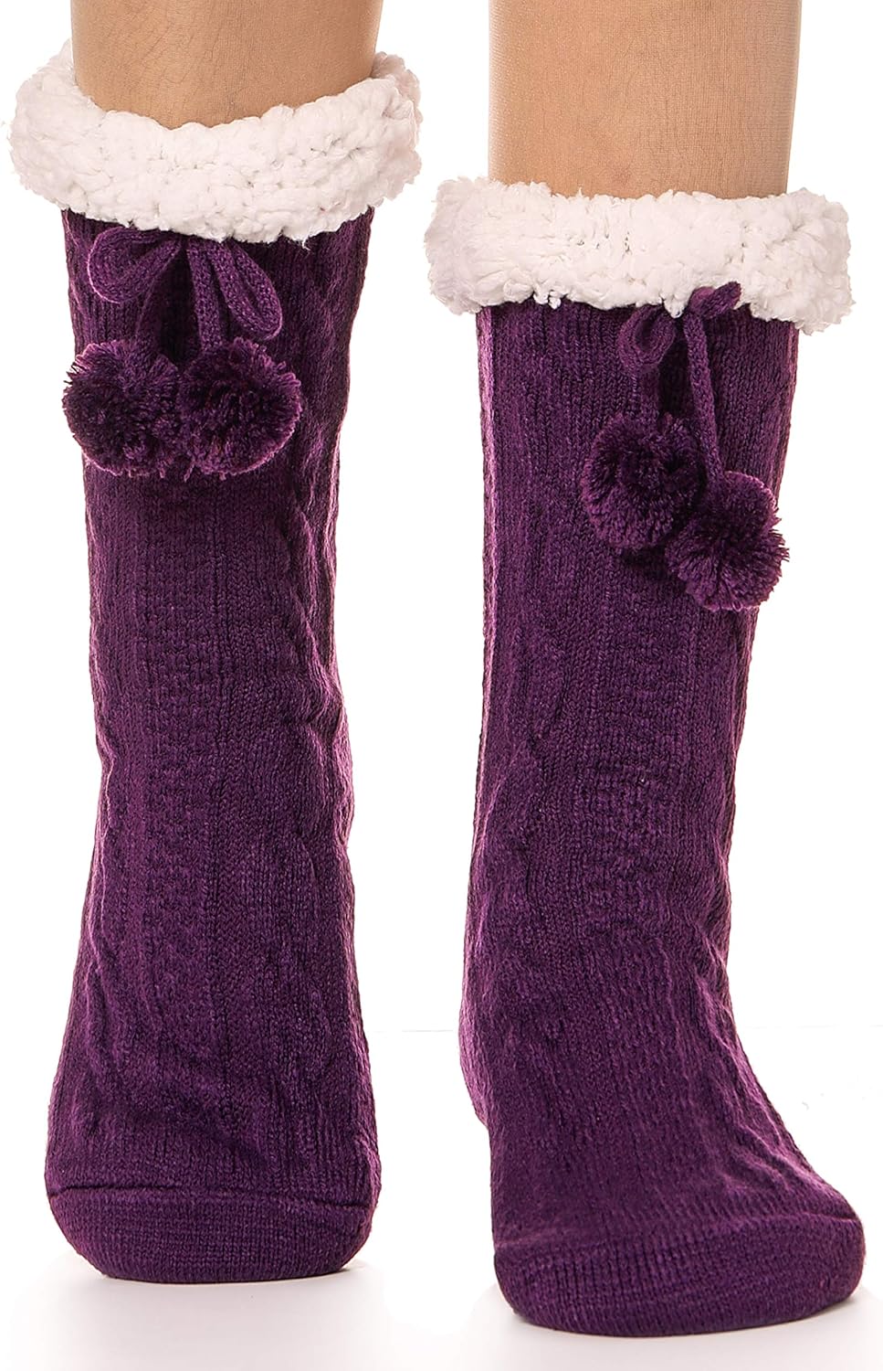 EBMORE Slipper Fluffy Socks for Women Bed Cosy Non Slip Gift for Women Cabin Win...