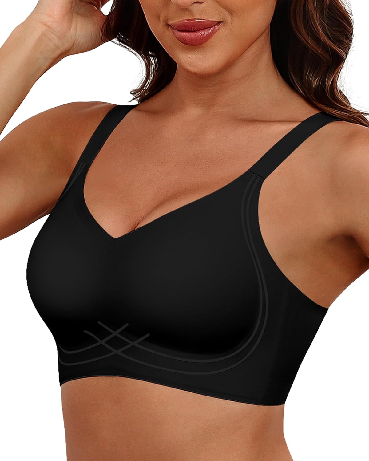 Wireless Bra Comfortable Push Up Seamless Full Coverage Padded Tshirt Bra with S...