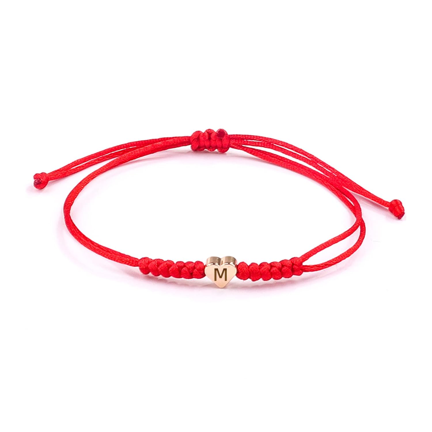 Initial Bracelets for Women Men Initial M Heart Letter Charm Bracelets Handmade...