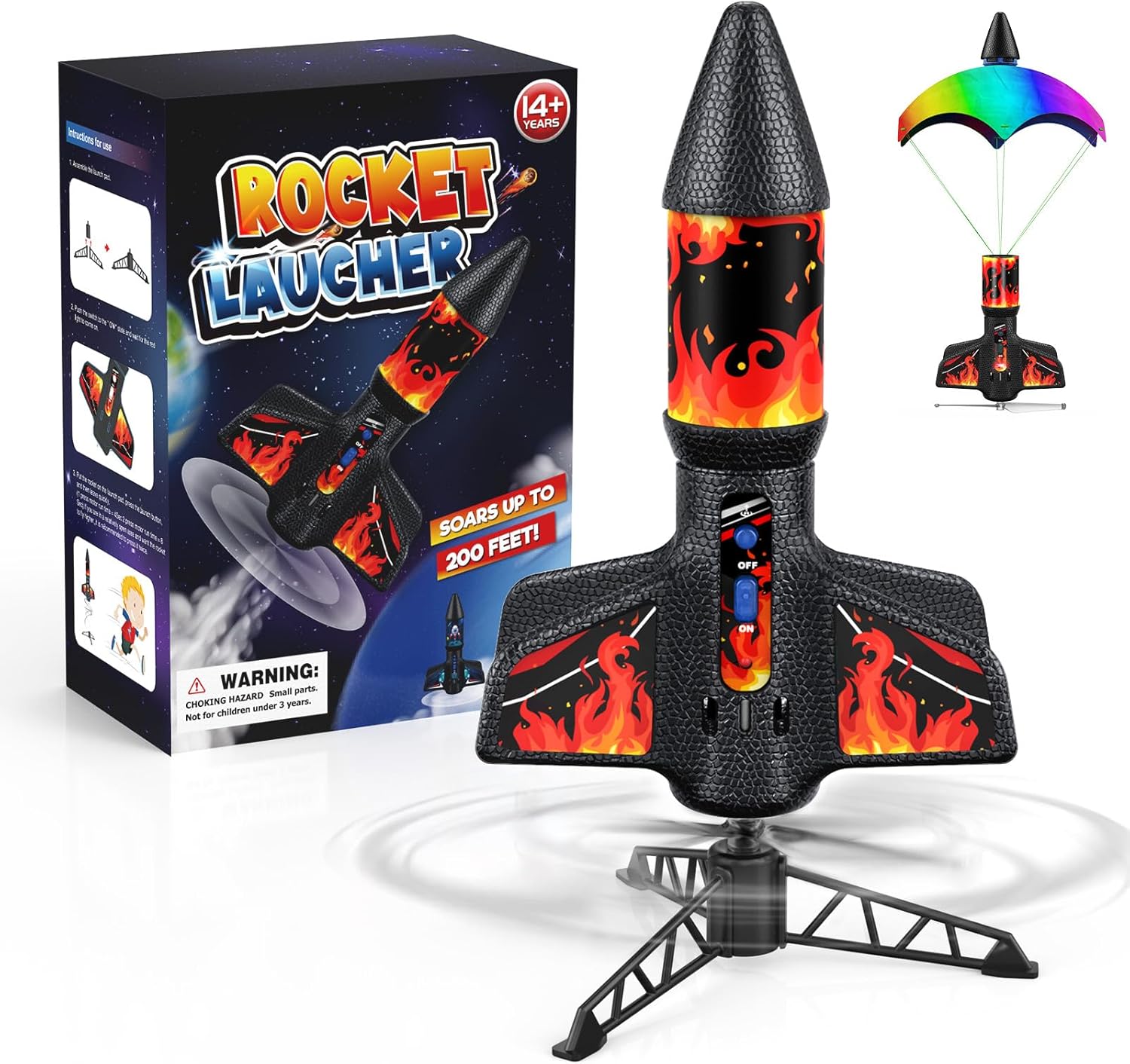 Rocket Launcher, 200 Feet of Flight Altitude, Model Rocket Kits with Launch Set,...