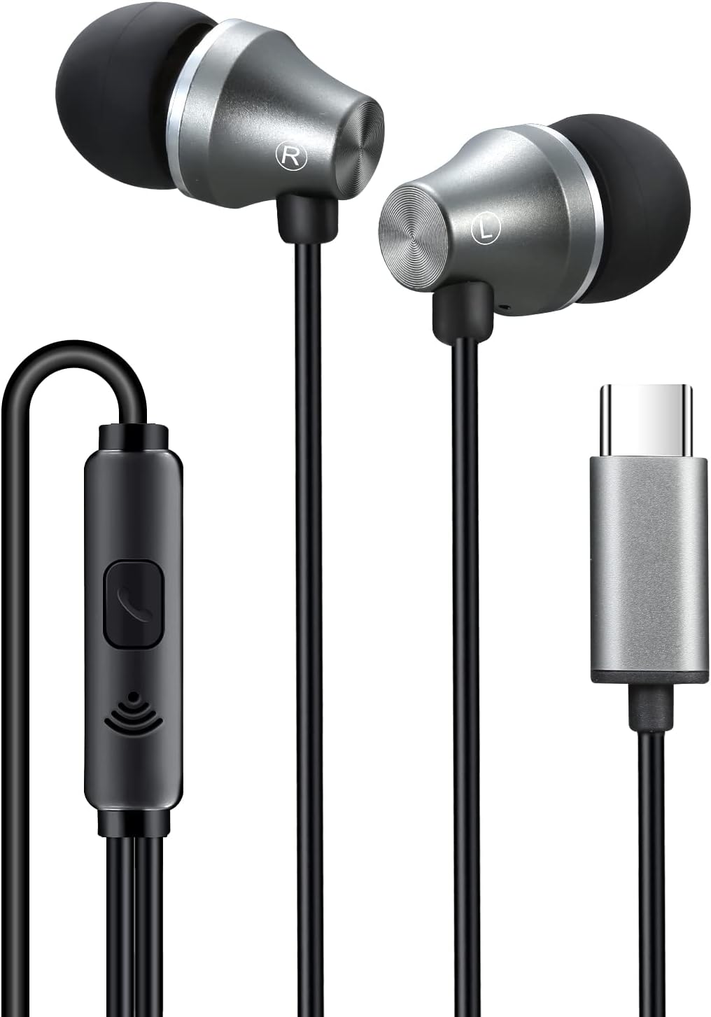 iRAG A101C USB C Headphones Earbuds with Microphone - Wired Type C Plug in in-Ea...