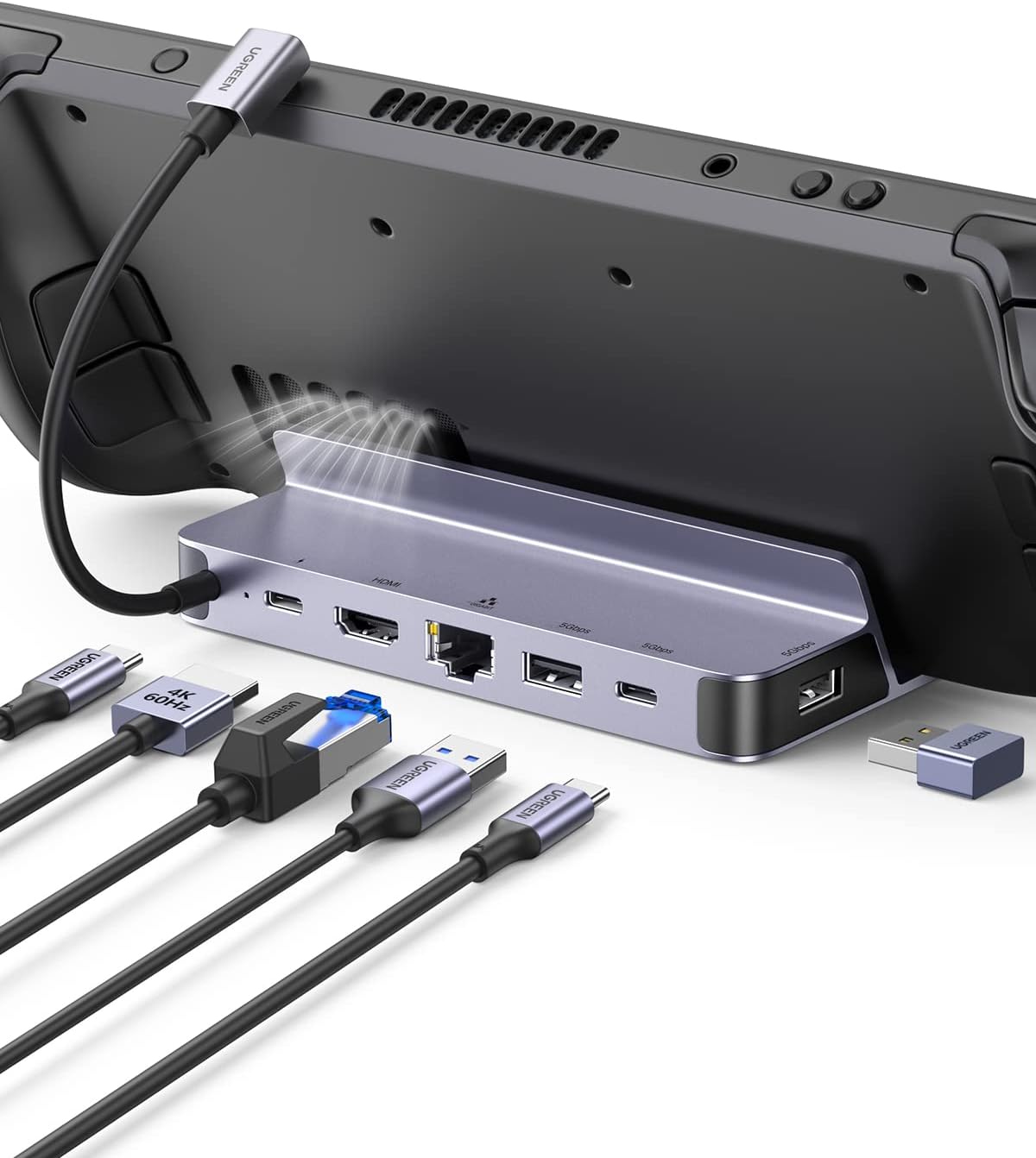 UGREEN Steam Deck Dock, 6-in-1 USB C Docking Station with 4K@60Hz HDMI, Gigabit...