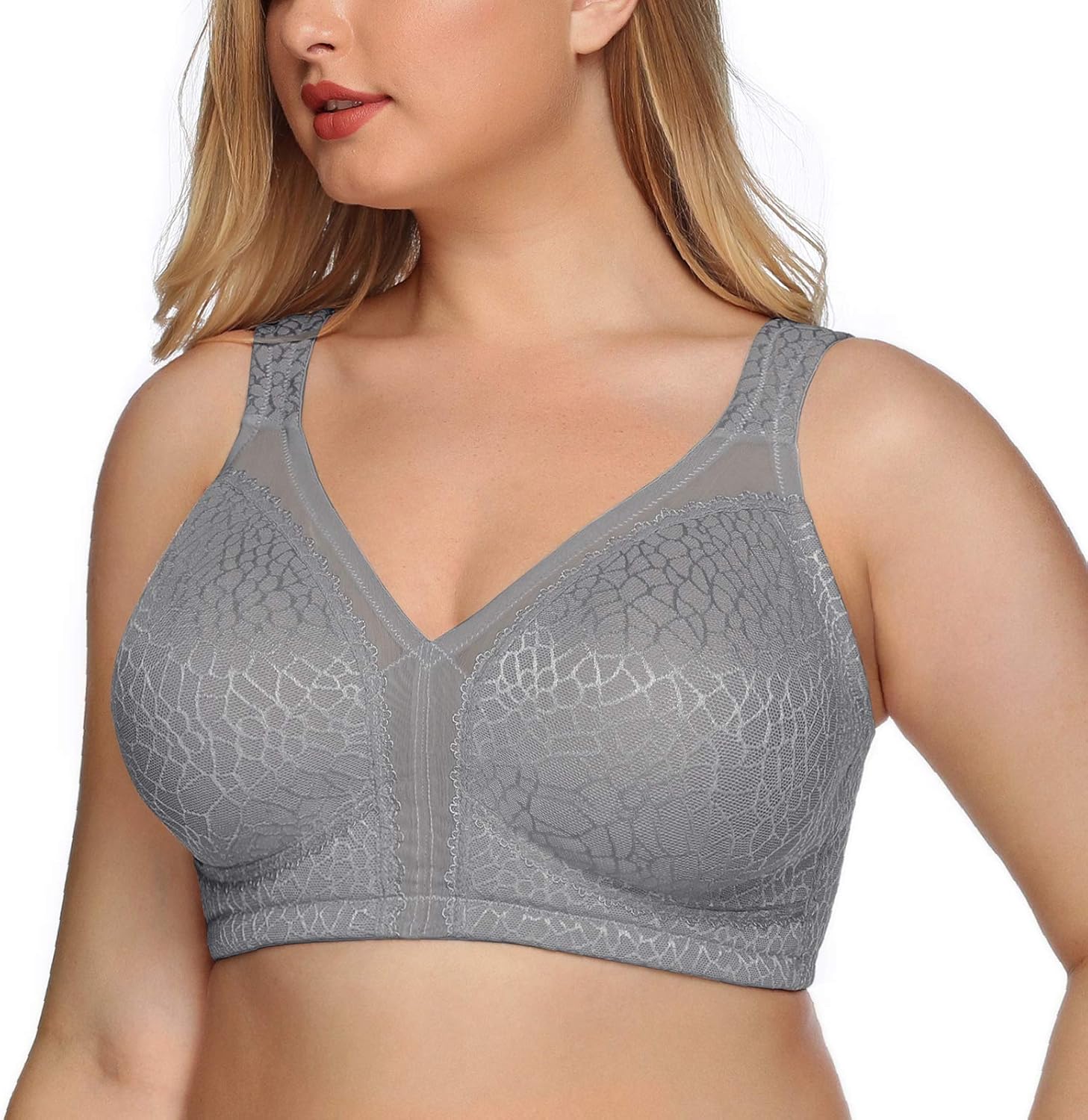 DotVol Women's Full Coverage Minimizer Bra Comfort Wirefree Non Padded Plus Size...