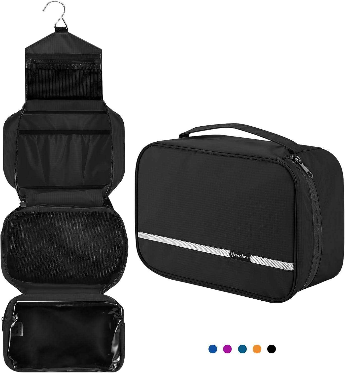 homchen Hanging Travel Toiletry Bag, Waterproof Folding Portable Cosmetic Bag, W...