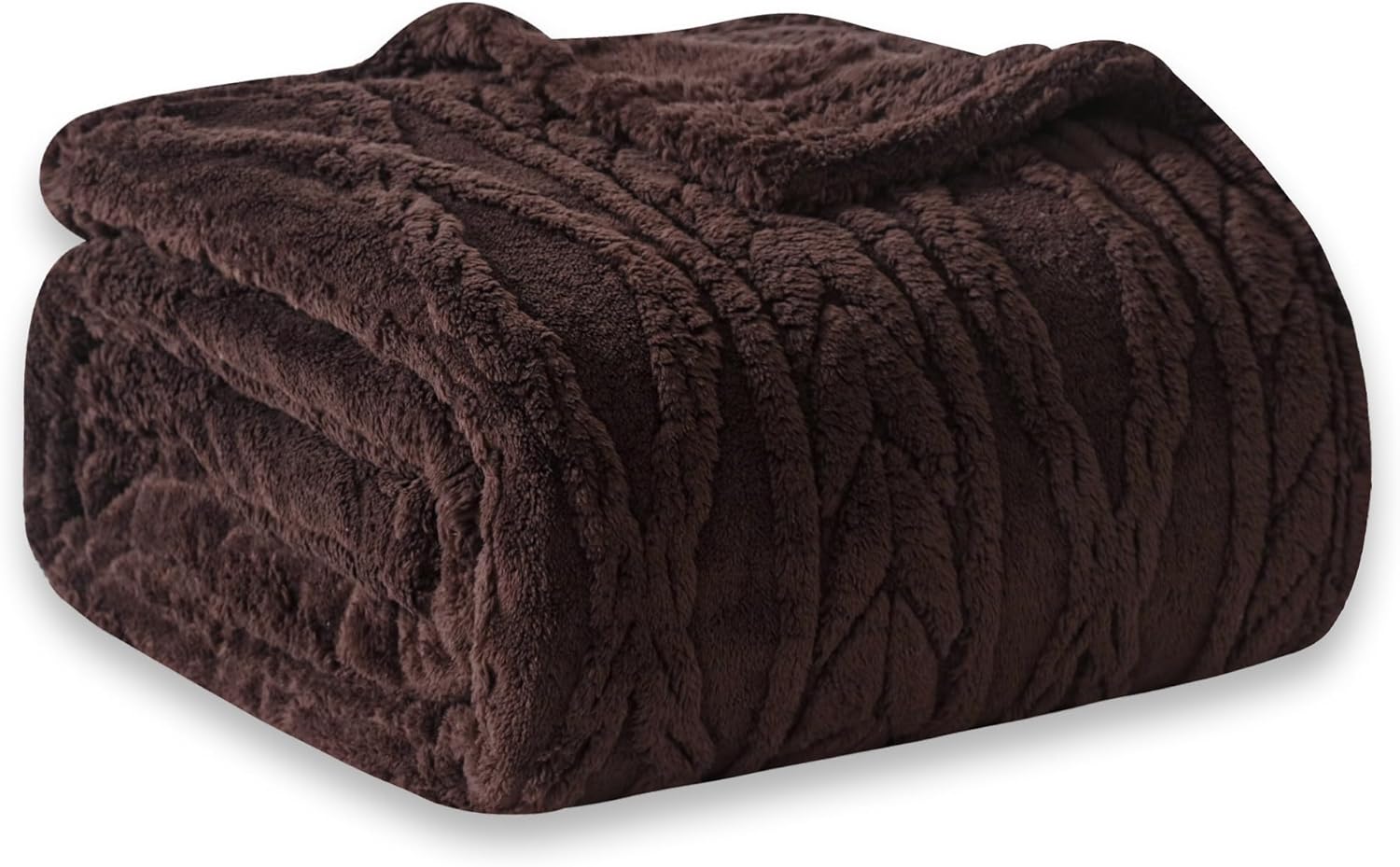 COOVA Premium Sherpa Twin Blanket - 3D Stylish Design Super Soft Cozy Fleece Thr...