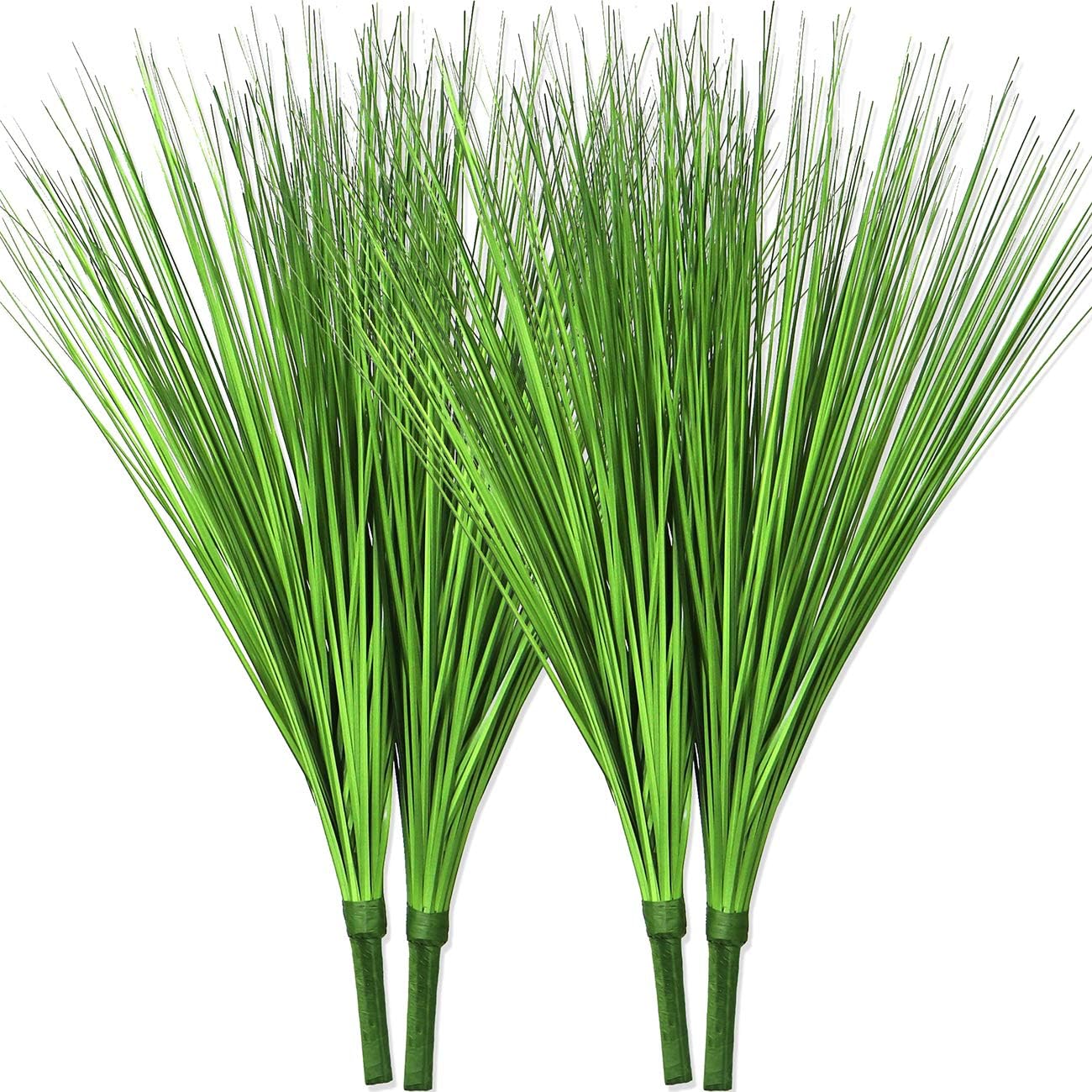 Beebel Artificial Plants 17" Artificial Onion Grass Bushes UV Resistant Plants F...