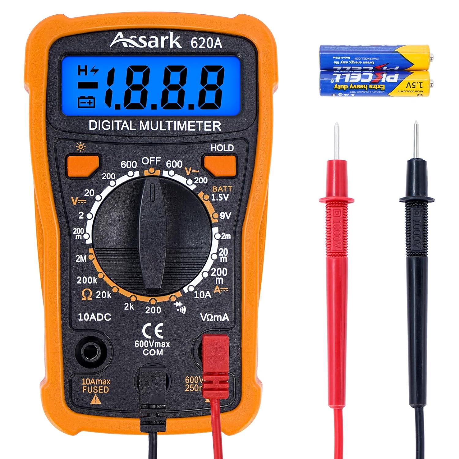 Digital Multimeter Voltage Tester, Assark 2000 Counts Multimeter Measure AC DC V...