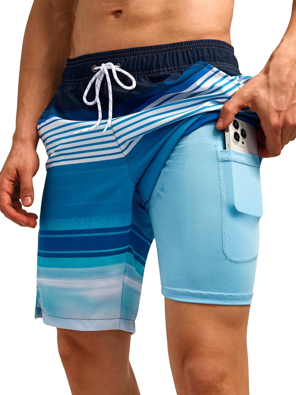 SILKWORLD Mens Swim Trunks Quick Dry Bathing Suit Board Swimming Shorts with Zip...