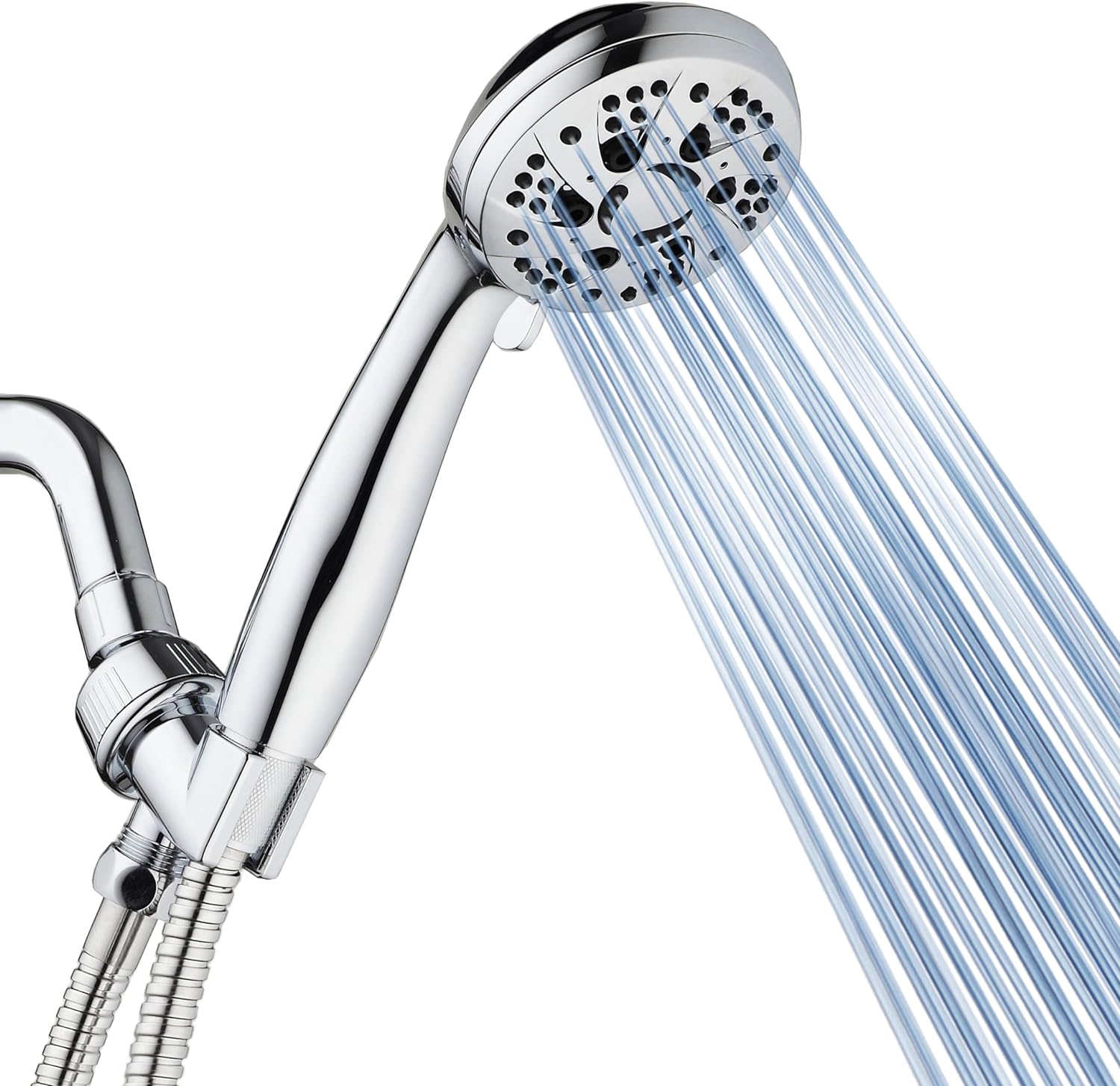 AquaDance High Pressure 6-Setting 3.5" Chrome Face Handheld Shower with Hose for...