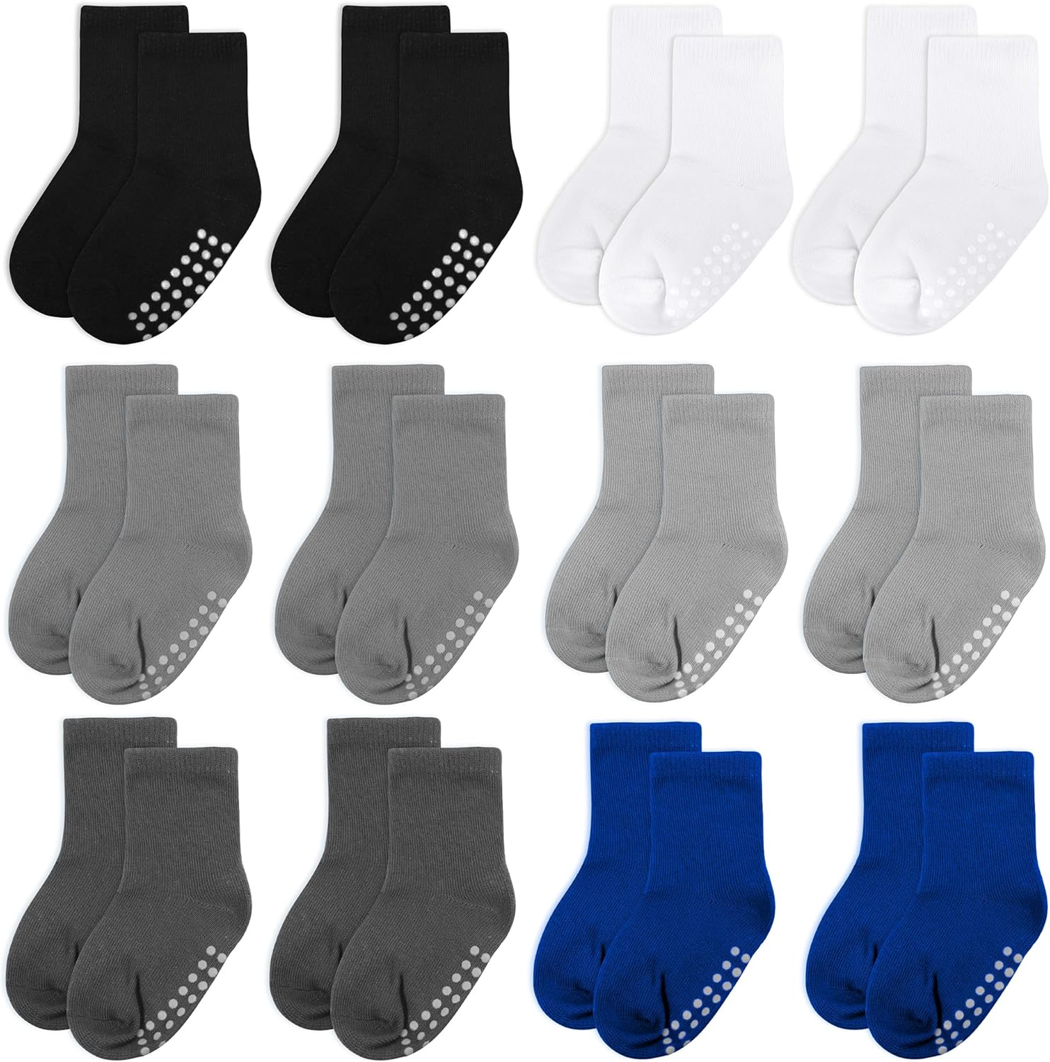 baby socks, cotton crew children's socks, non-slip grip socks, unisex, for toddl...