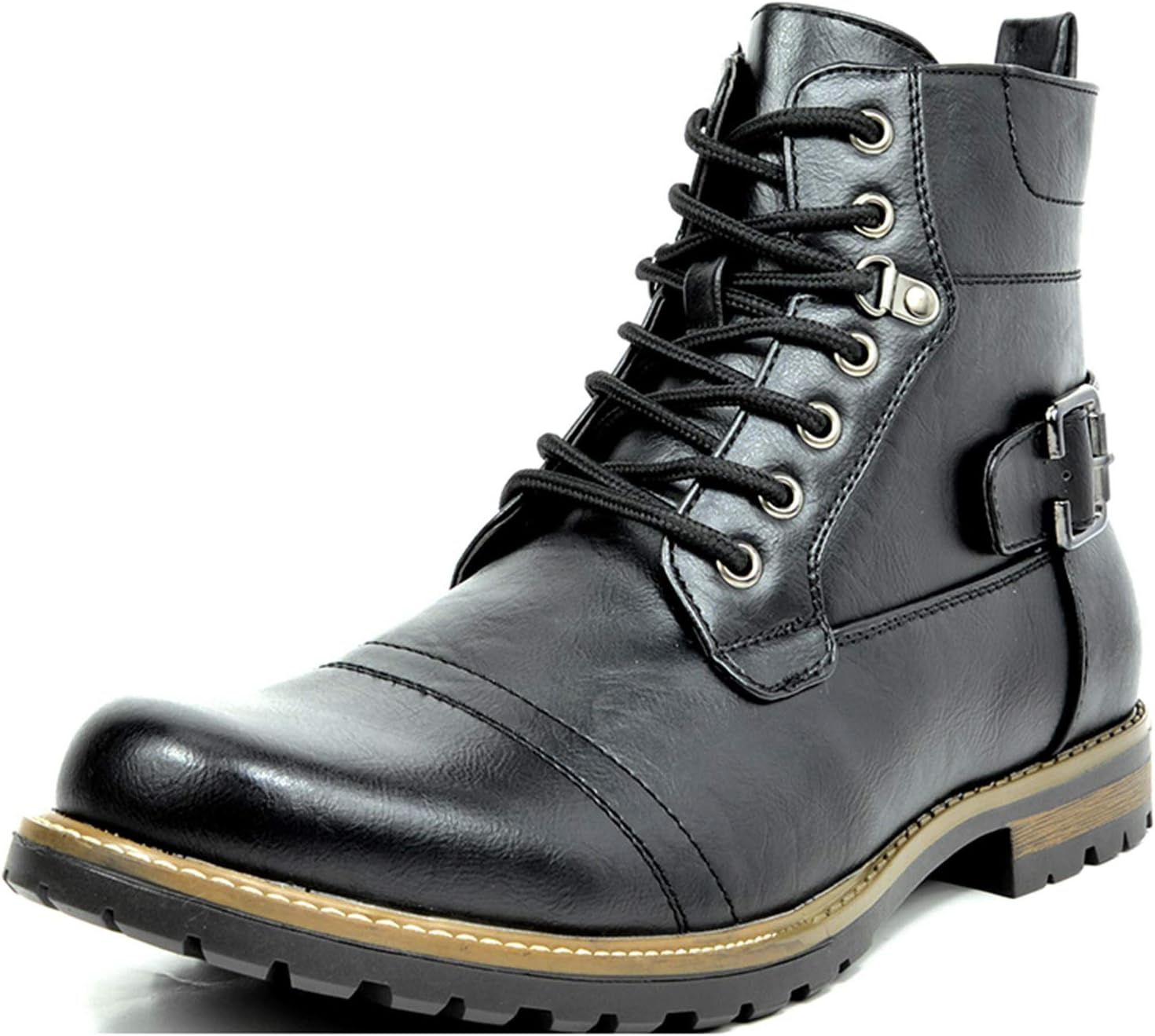 Bruno Marc Men's Motorcycle Combat Boots Zipper Biker Boot 10.5 Black-5