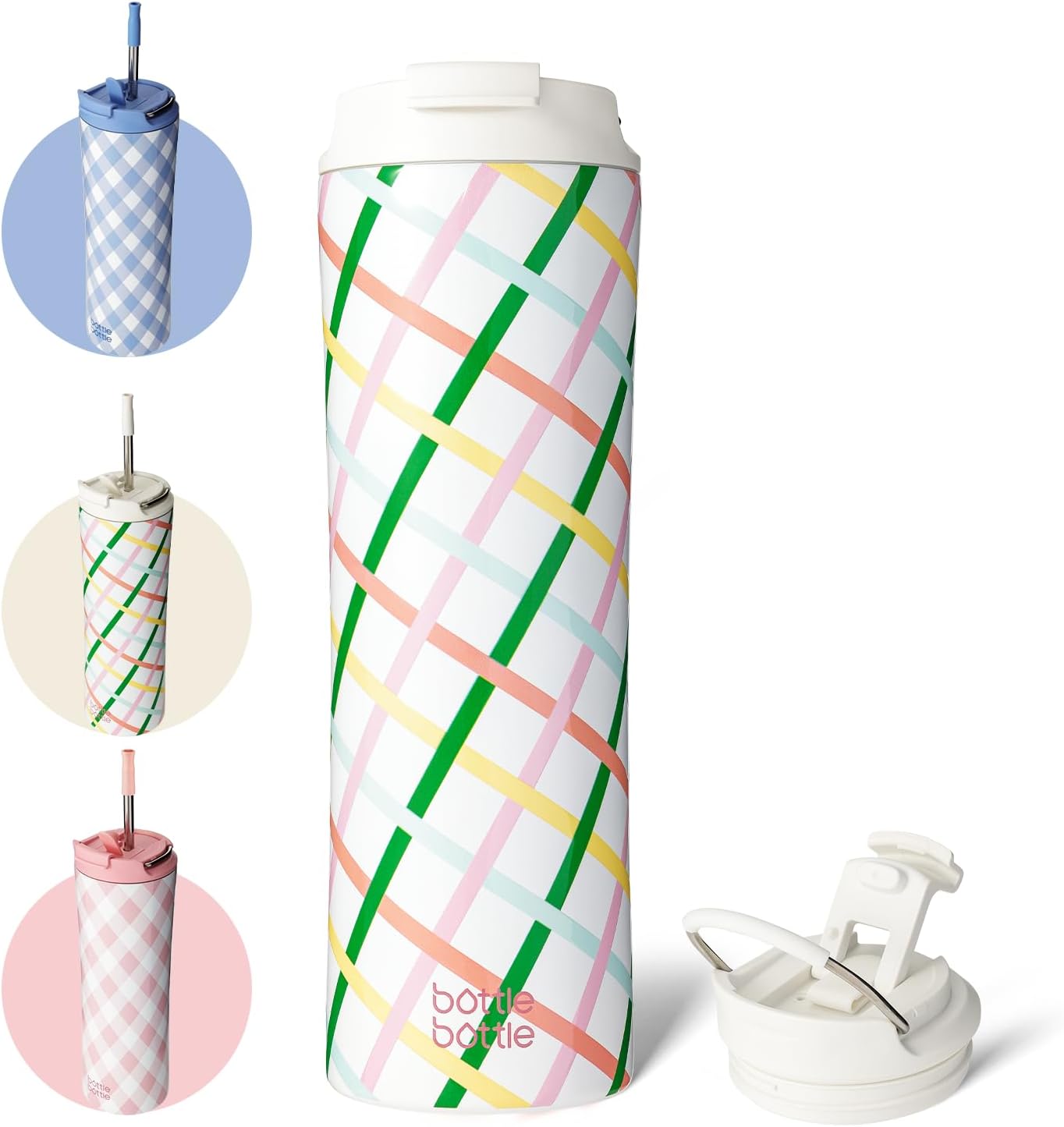 BOTTLE BOTTLE Insulated Water Bottle Coffee Tumblers with Dual-use Lid and Straw...