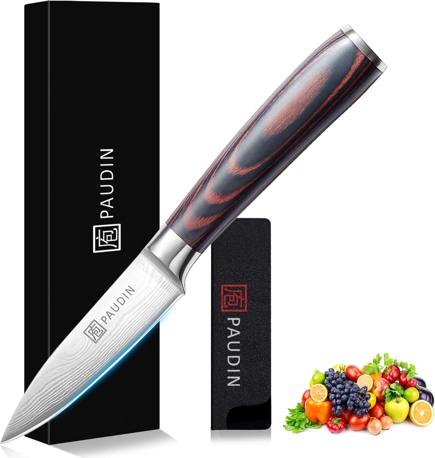 PAUDIN Paring Knife, Fruit Knife 3.5 Inch, Peeling Knife Sharp Small Kitchen Kni...
