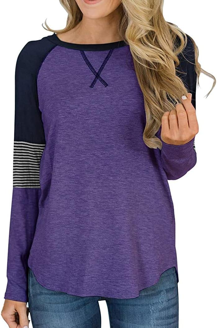 HARHAY 2022 Women's Leopard Print Color Block Tunic Round Neck Long Sleeve Shirt...