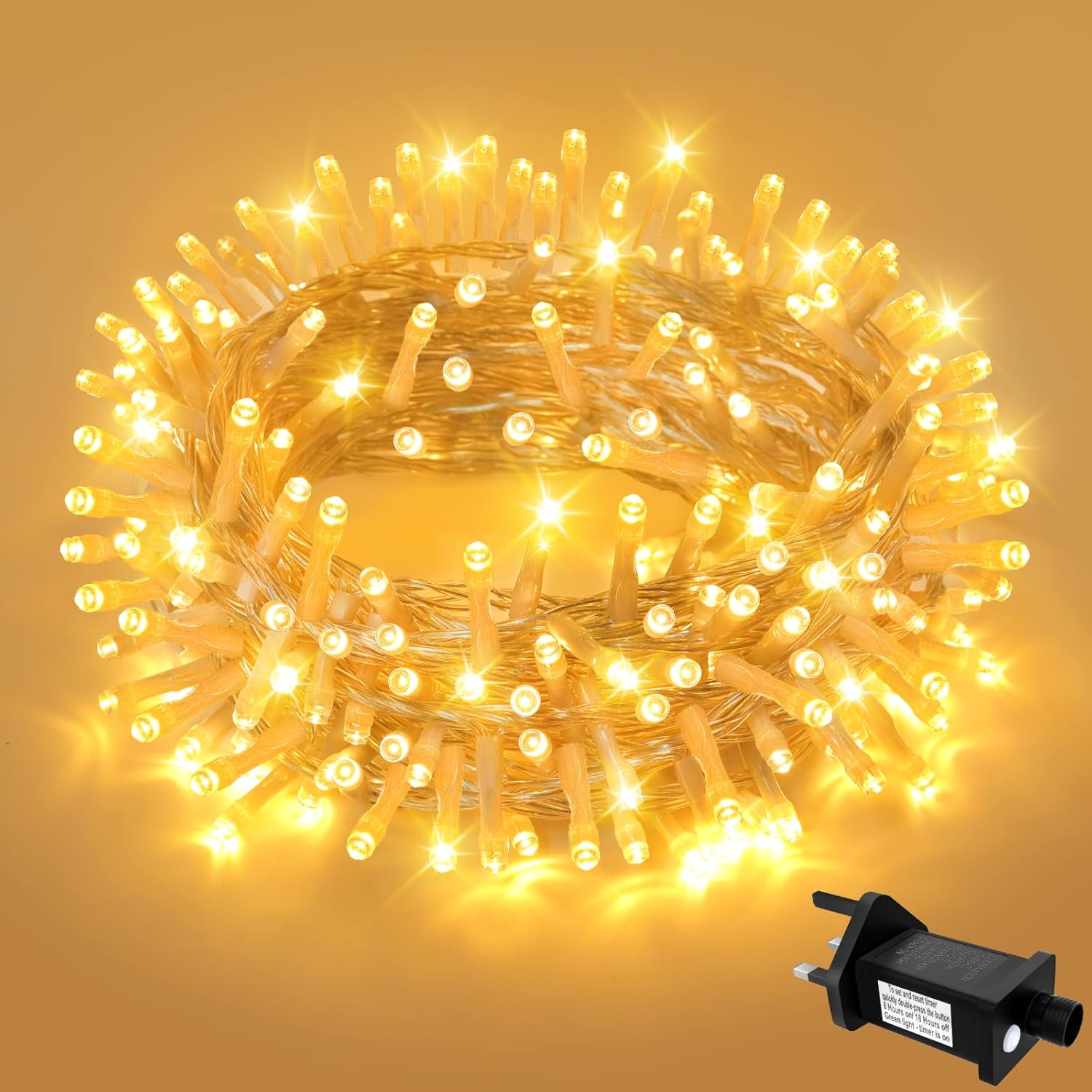 FFZZKJ 8 Modes Fairy Lights Plug in 33Ft/10M 100 LED String Lights Mains Powered...