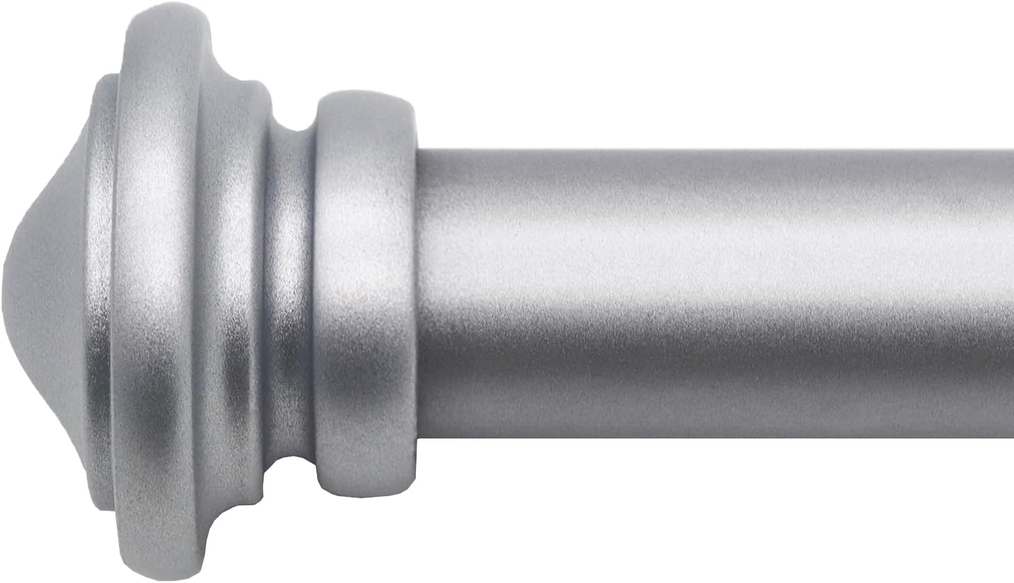 1 Pack Silver Curtain Rods for Window 16-116 inch, 1-inch Diameter, Adjustable D...