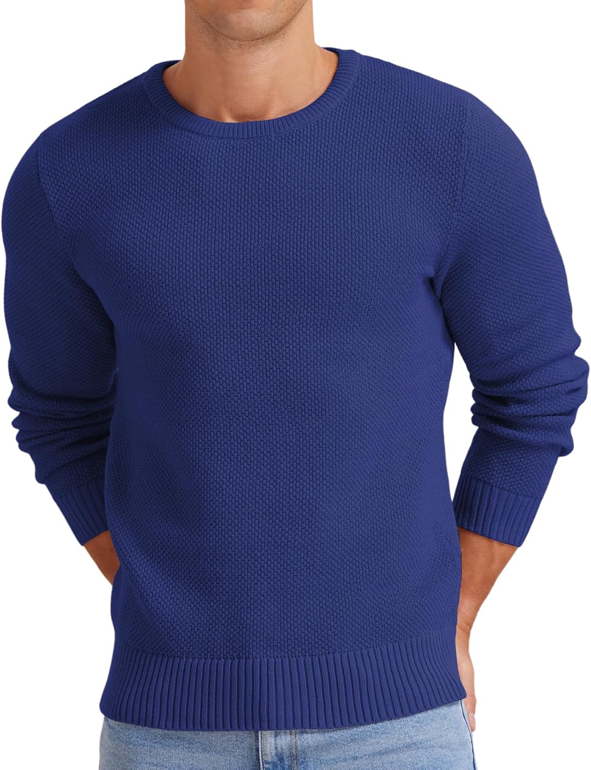 NITAGUT Men's Crewneck Sweater Soft Casual Classic Pullover Knitwear Lightweight...