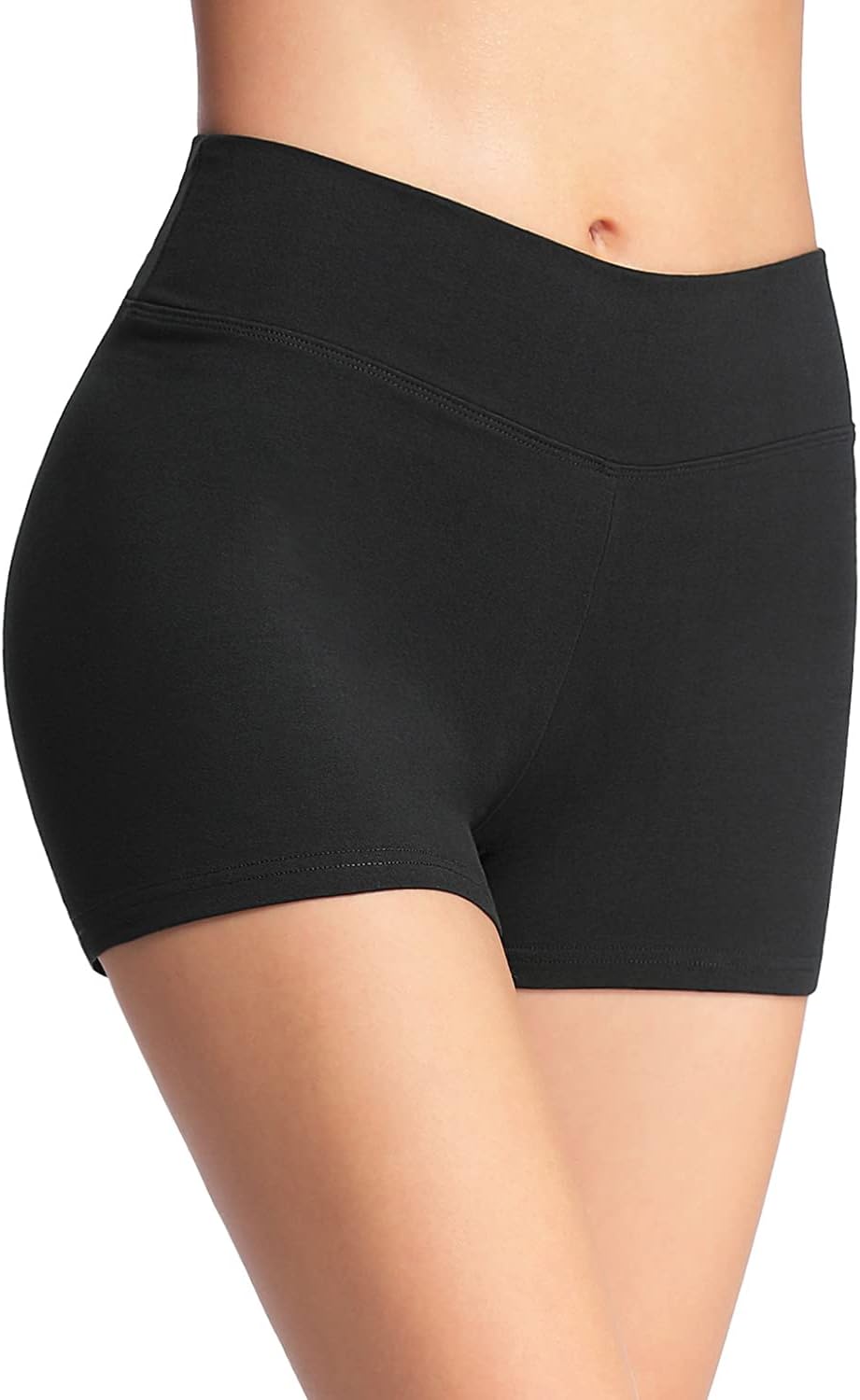 4How Women's High Waisted Yoga Gym Shorts Black Hot Pants Workout Running Cyclin...