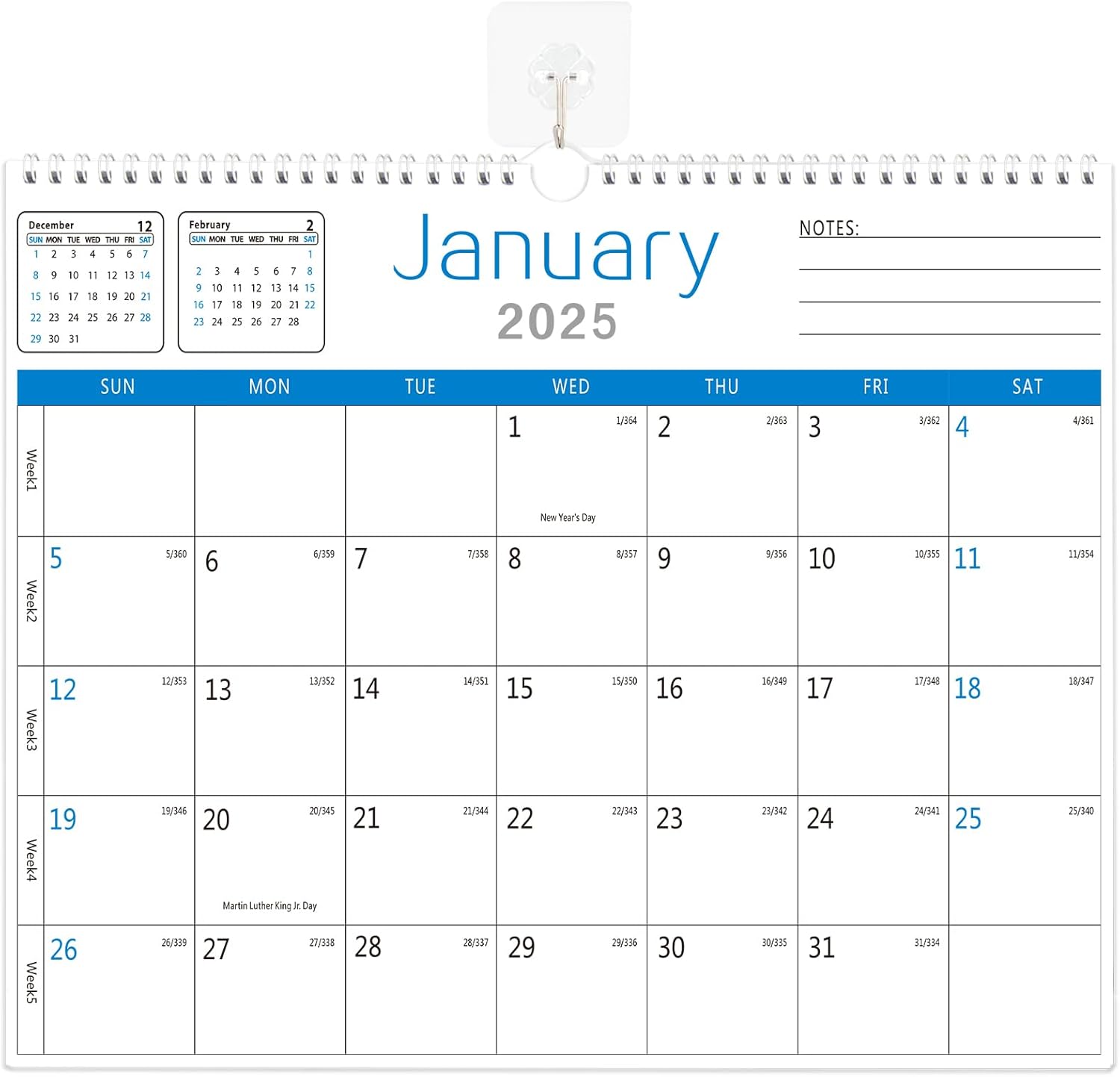 BHR Wall Calendar 2025-2026,Monthly Desk Calendar from January 2025 to June 2026...