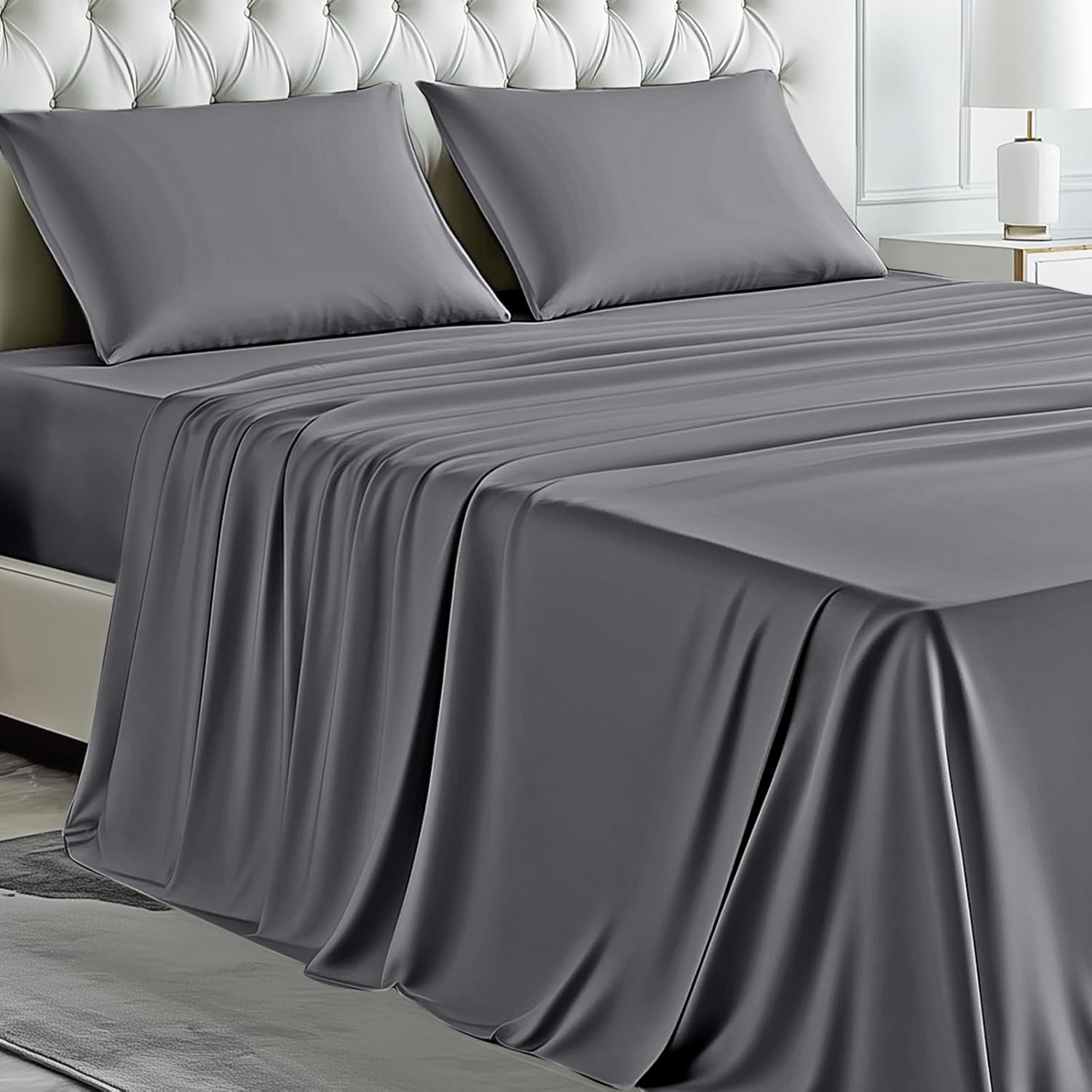 Viscose Derived from Bamboo, Soft Cooling Bedding with Silky Smooth Finish,Extra...