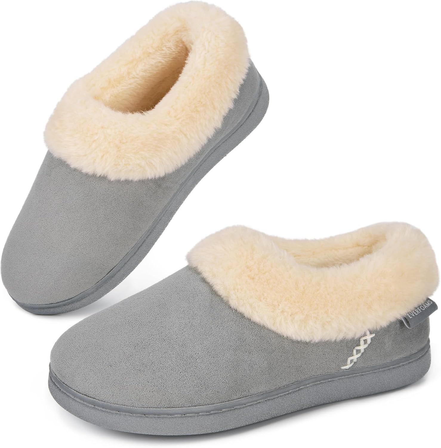 EverFoams Women's Faux Fur Bootie Slippers Ladies House Shoes with Bedroom Memor...