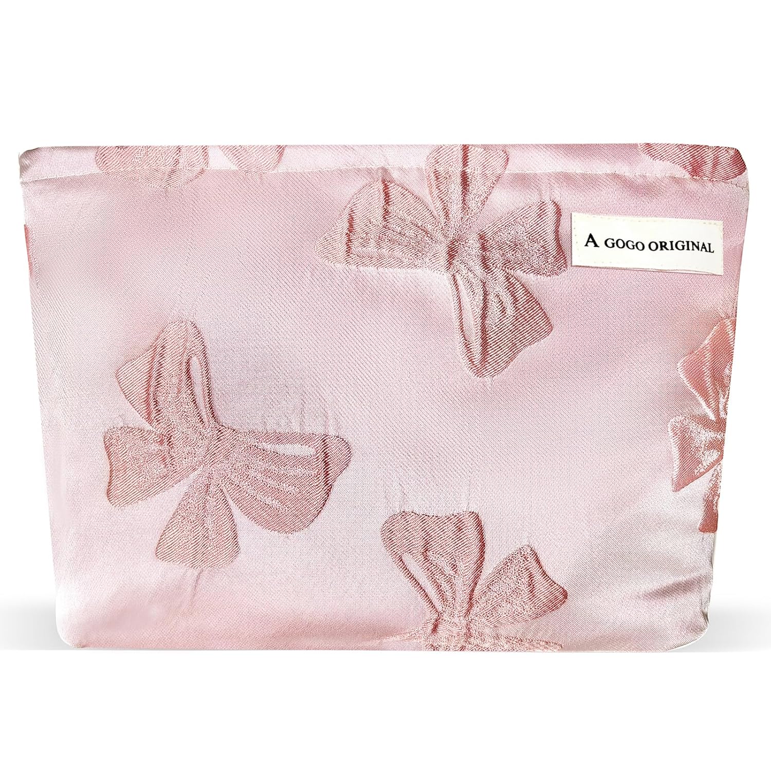 ZLFSRQ Bow Makeup Bag Travel Cute Bow Embossed Cosmetic Bag for Women Small Pink...