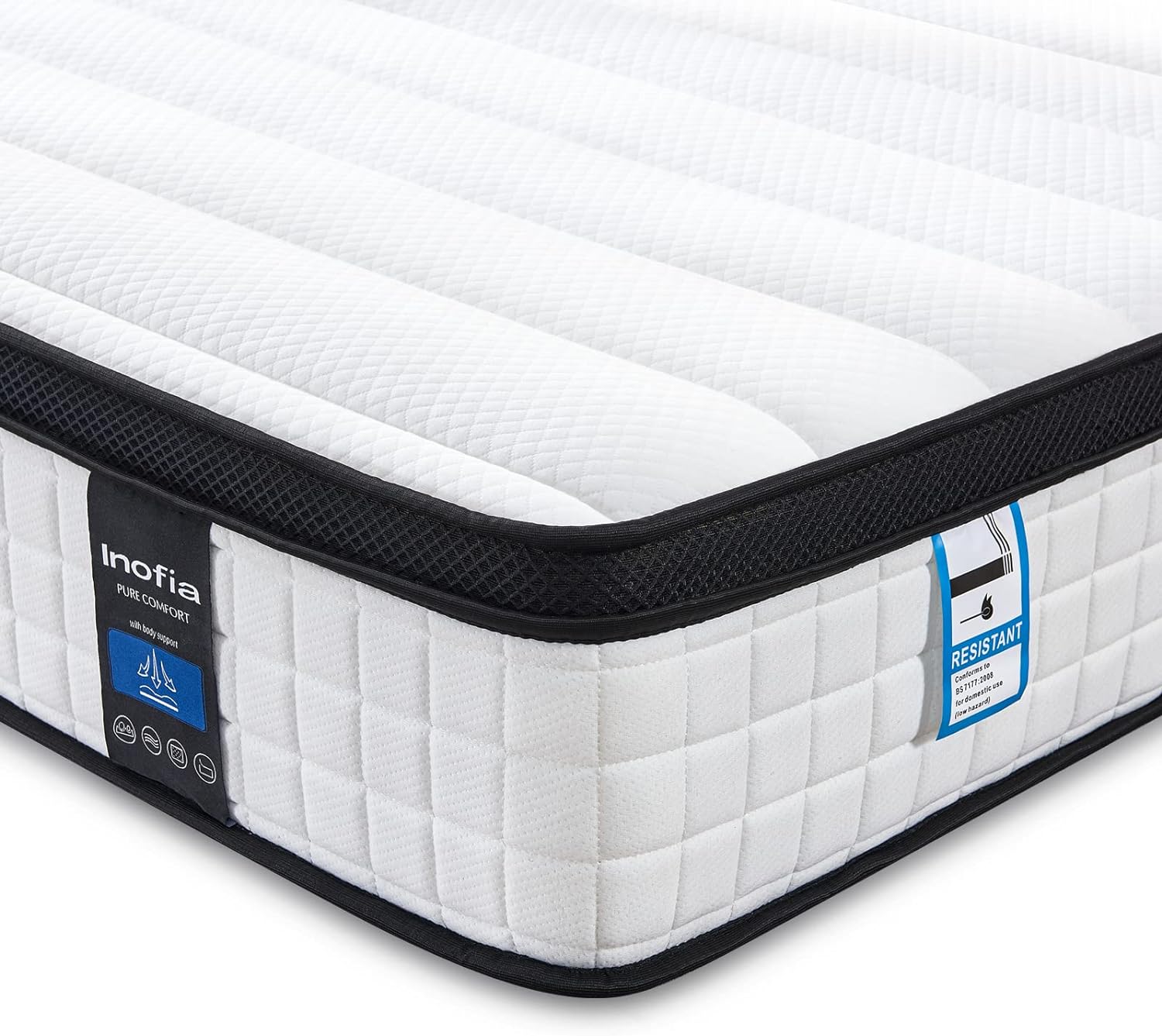 Inofia King Memory Foam Sprung Mattress 10.6 Inch,5FT Spring Mattress with Innov...