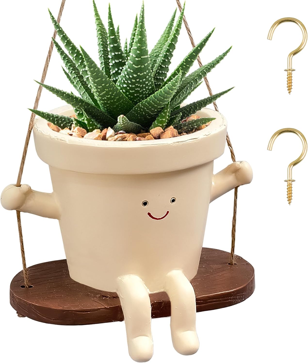 Aoderun Hanging Planter Pots for Indoor Outdoor Plants Small Swing Face Plant Po...