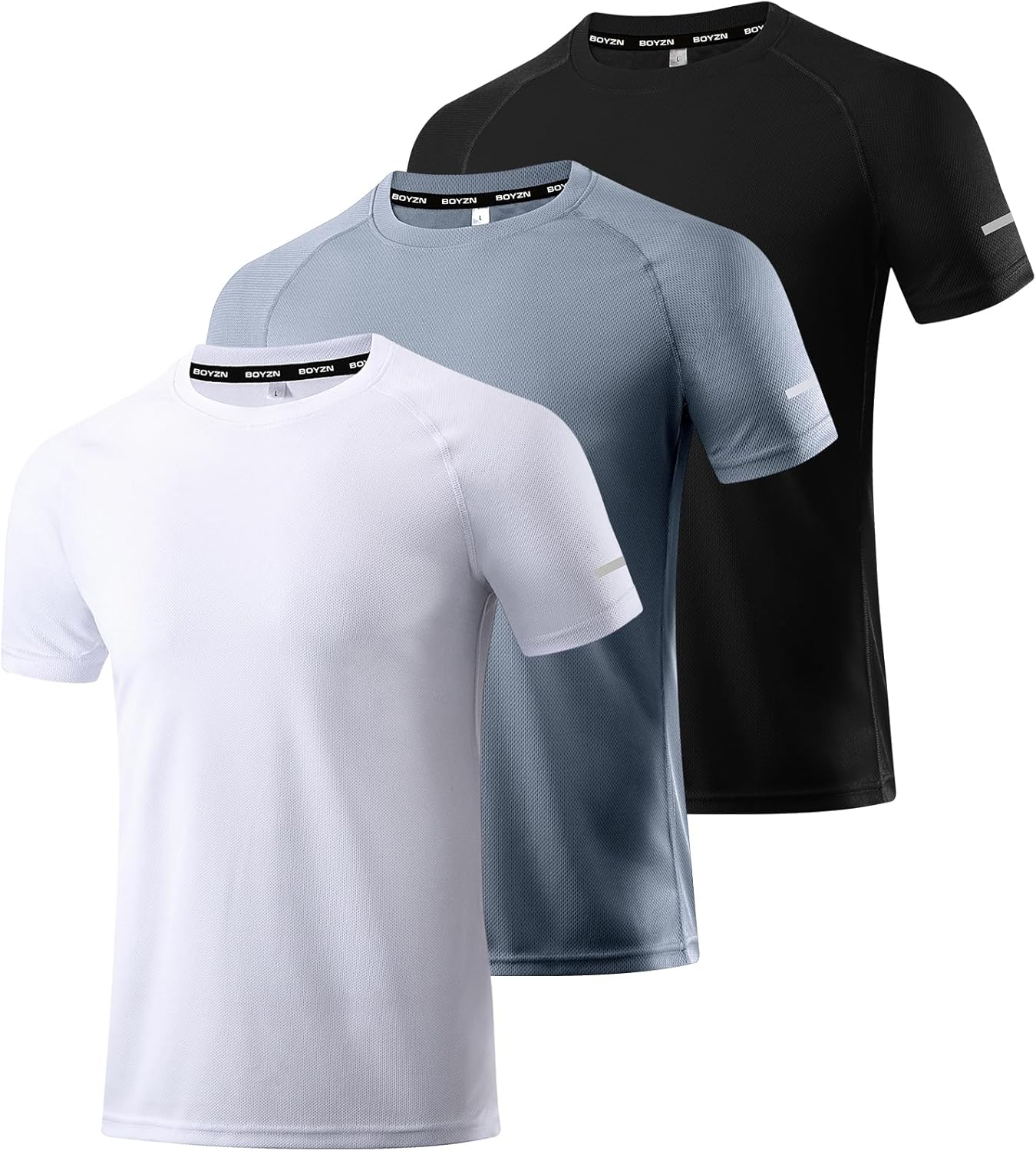 Boyzn 1, 3 or 5 Pack Men's Workout Running Shirts, Dry Fit Moisture Wicking T-Sh...