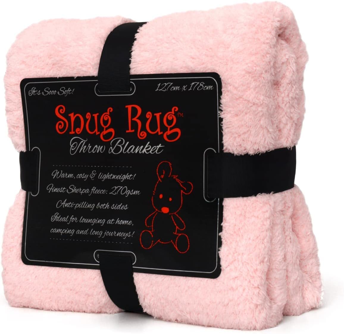 Snug Rug Pink Quartz Special Edition Blankets Luxury Sherpa Fleece 127 x 178cm (...