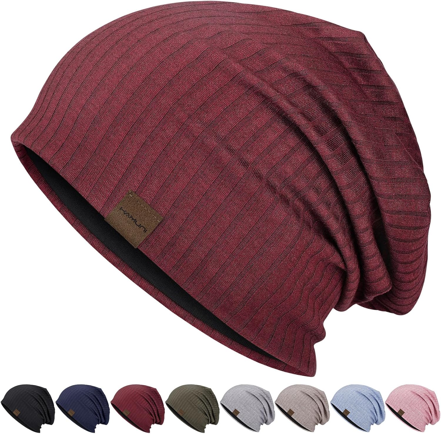 HAMUNI Slouchy Beanie Hip-Hop Soft Lightweight Running Beanie Hat Breathability...